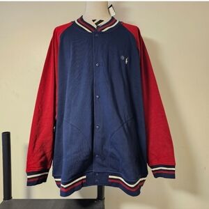 Polo Ralph Lauren Fleece Baseball Varsity Jacket Navy Red Big&Tall Mens 5XB NWT